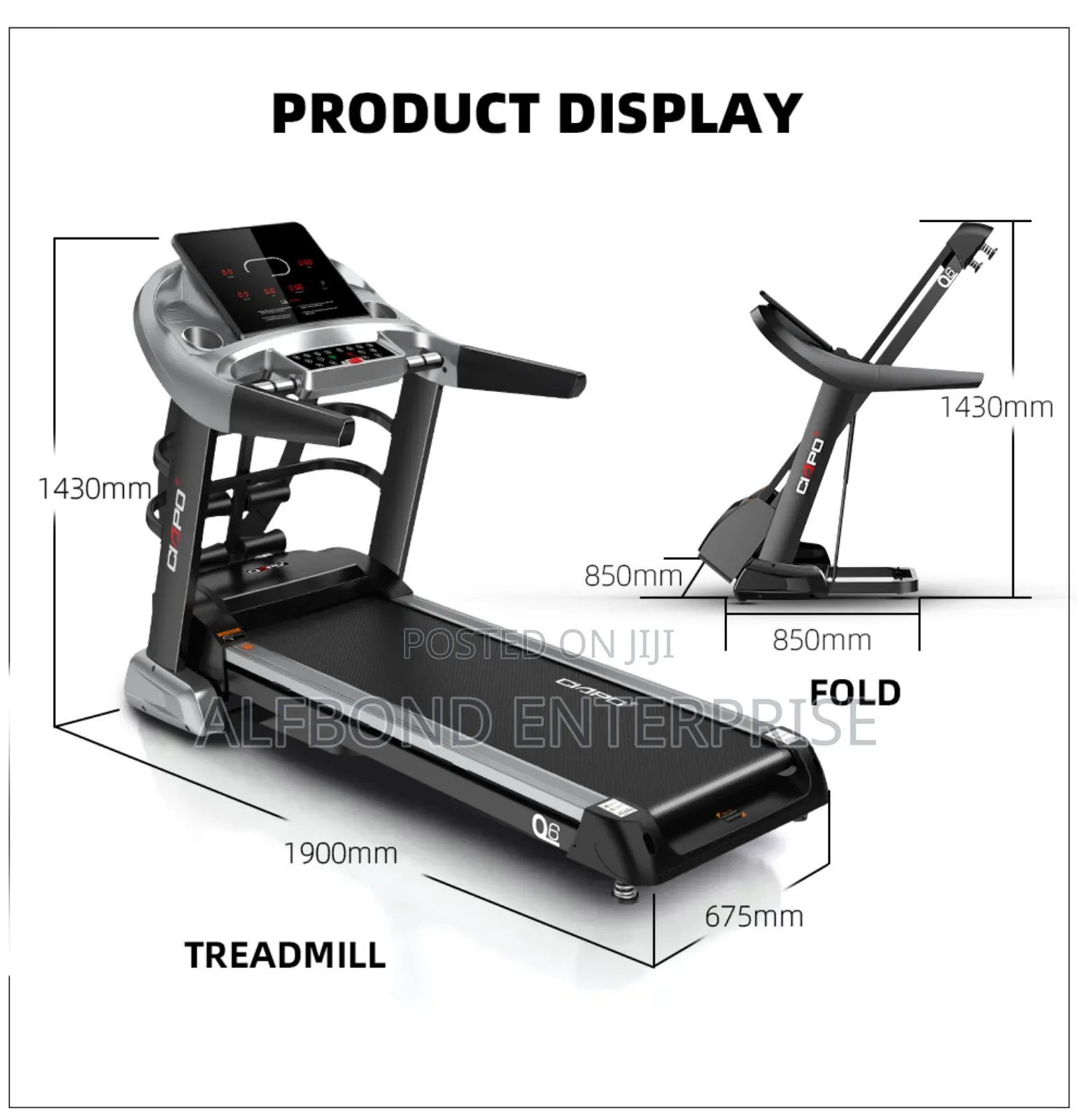 Ciapo Q6 150kg Robust Treadmill With Massager. 150kg