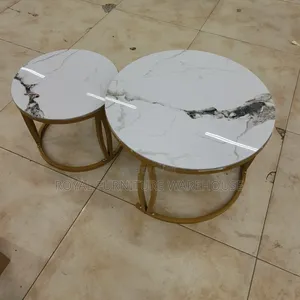 Marble Top Modern Round Nesting Coffee Tables