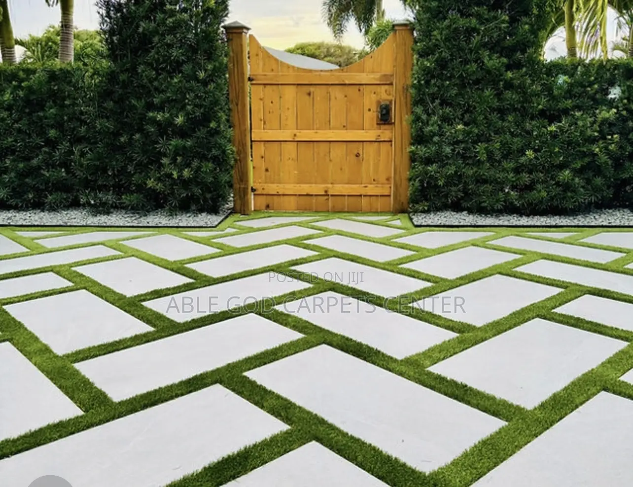 Artificial Grass and Concrete Pavers
