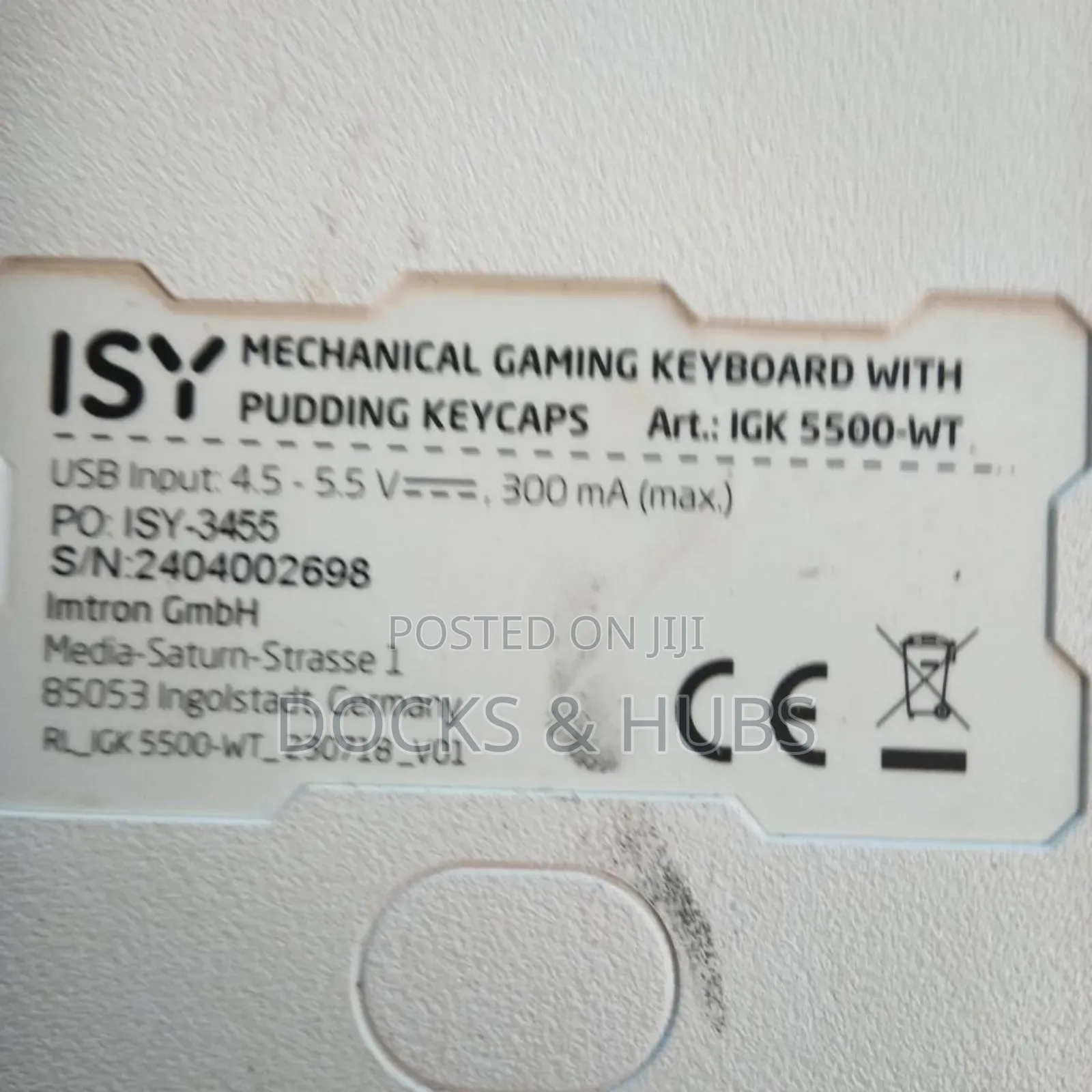 Isy Igk-5500-Wt Gaming Keyboard Mechanical Wired White