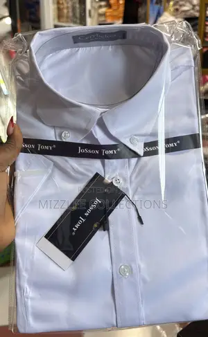 Ladies White Short Sleeves Shirt in M-2xl