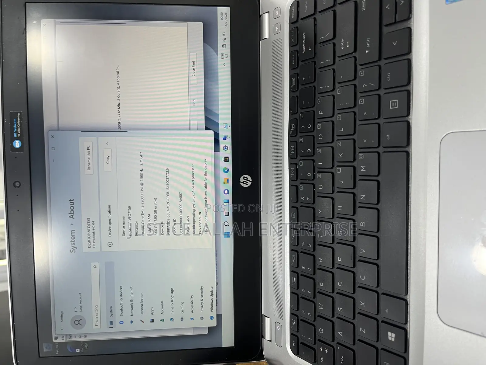 Laptop HP ProBook 440 G4 8GB Intel Core I5 HDD+SSD 500GB