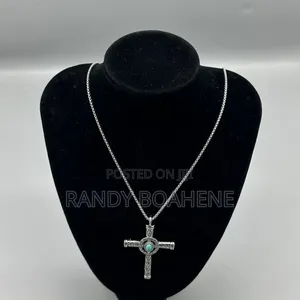 Turquoise Heart Celtic Cross Necklace