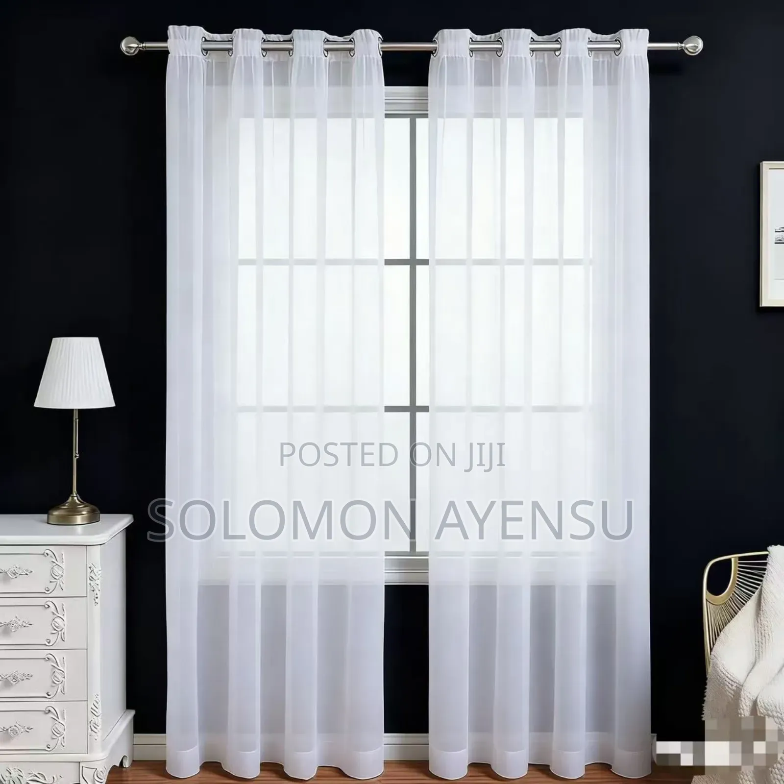 2 Pieces Set Voile Curtains
