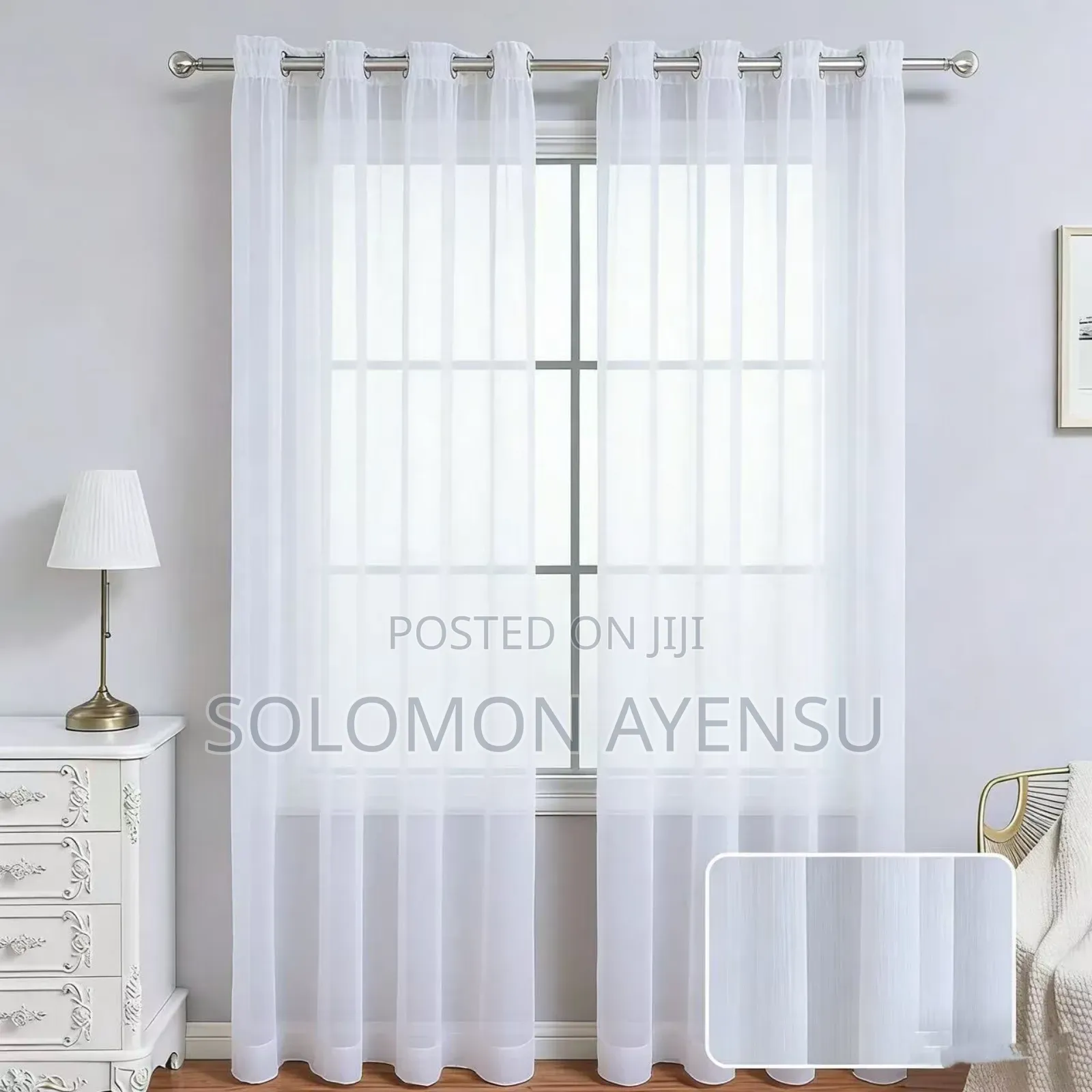 2 Pieces Set Voile Curtains