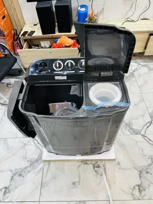 Semi Automatic Washing Machine 7kg Lg Top Load Twintub Black.