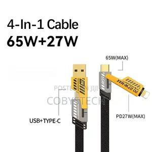 4-in-1 Fast Charging Cable – 65w + 27w Super Fast Charge