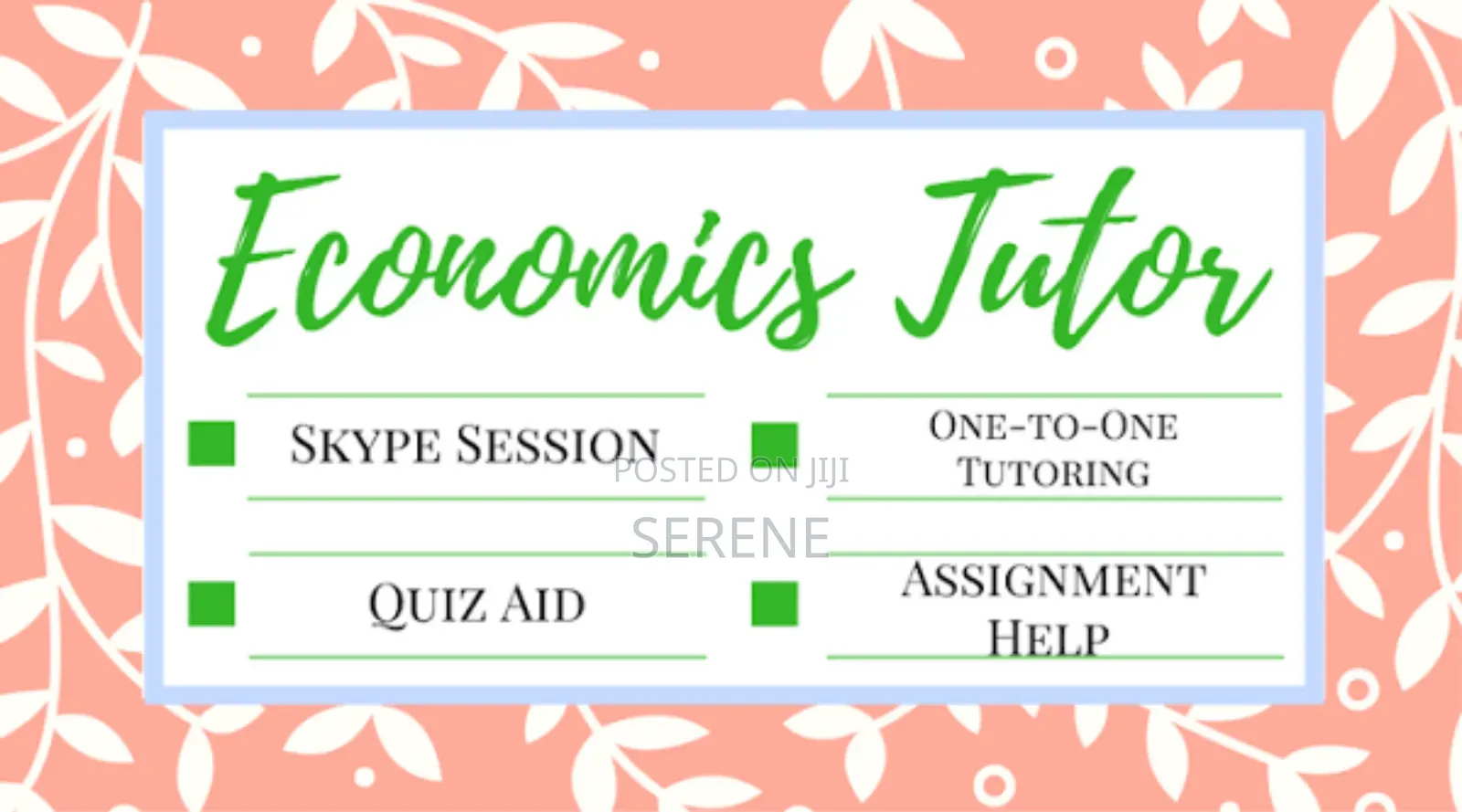 Economics Tutor (Shs Higher Education)