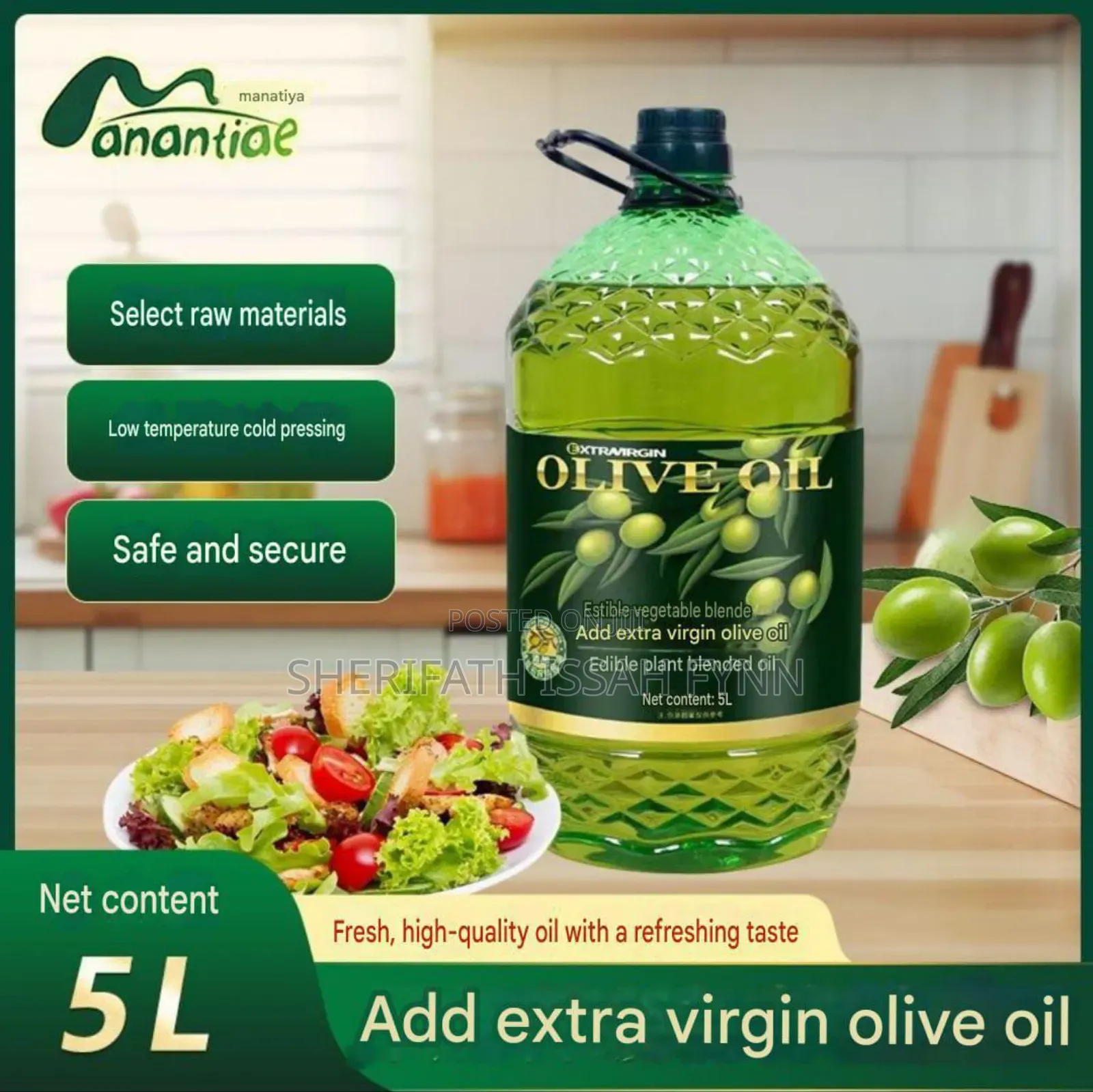 5l Extra Virgin Olive Oil – Premium Edible Plant Blended Oil.