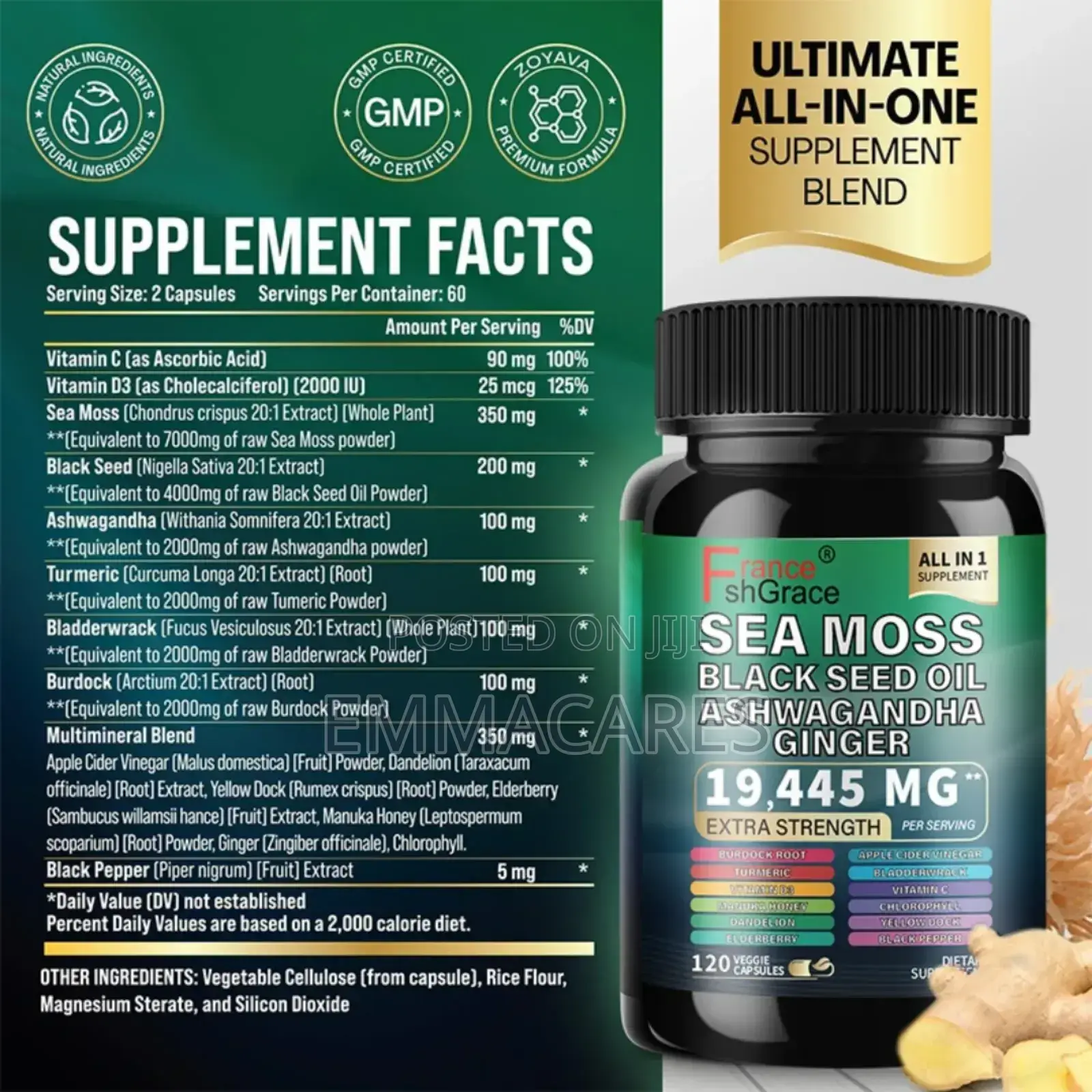 Sea Moss Ashwagandha Black Seed Ginger