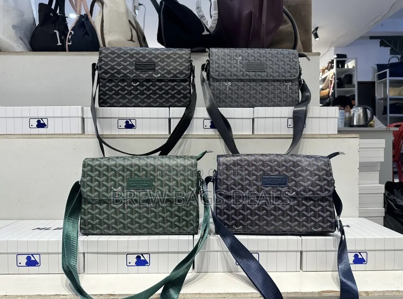 Top Quality Pure Leather Goyard Men Sidebag