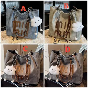 Denim Handbag With Cloud Charm