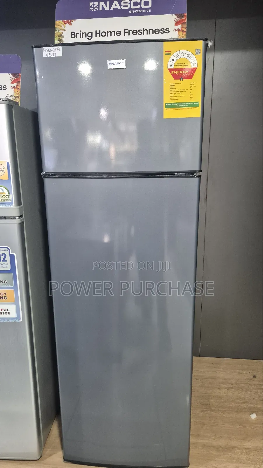 Nasco 280litres Double Door Fridge