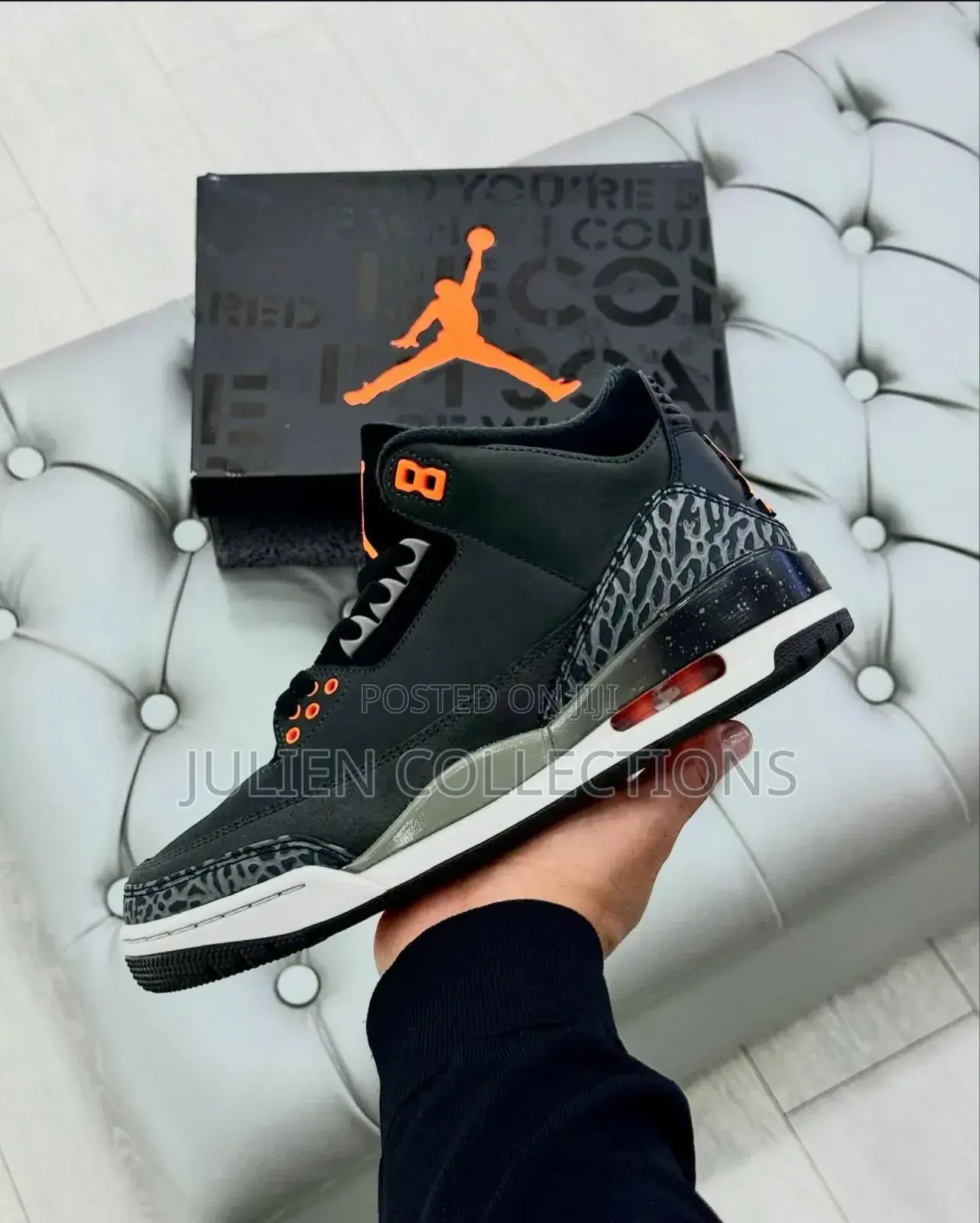 Air Jordan R3 Og Black Grey and Orange
