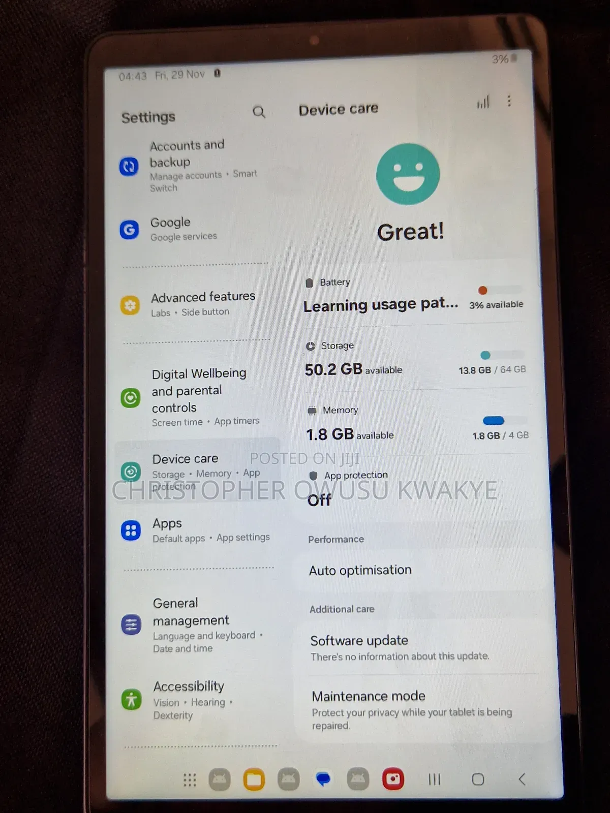 Samsung Galaxy Tab A9 64 GB Black