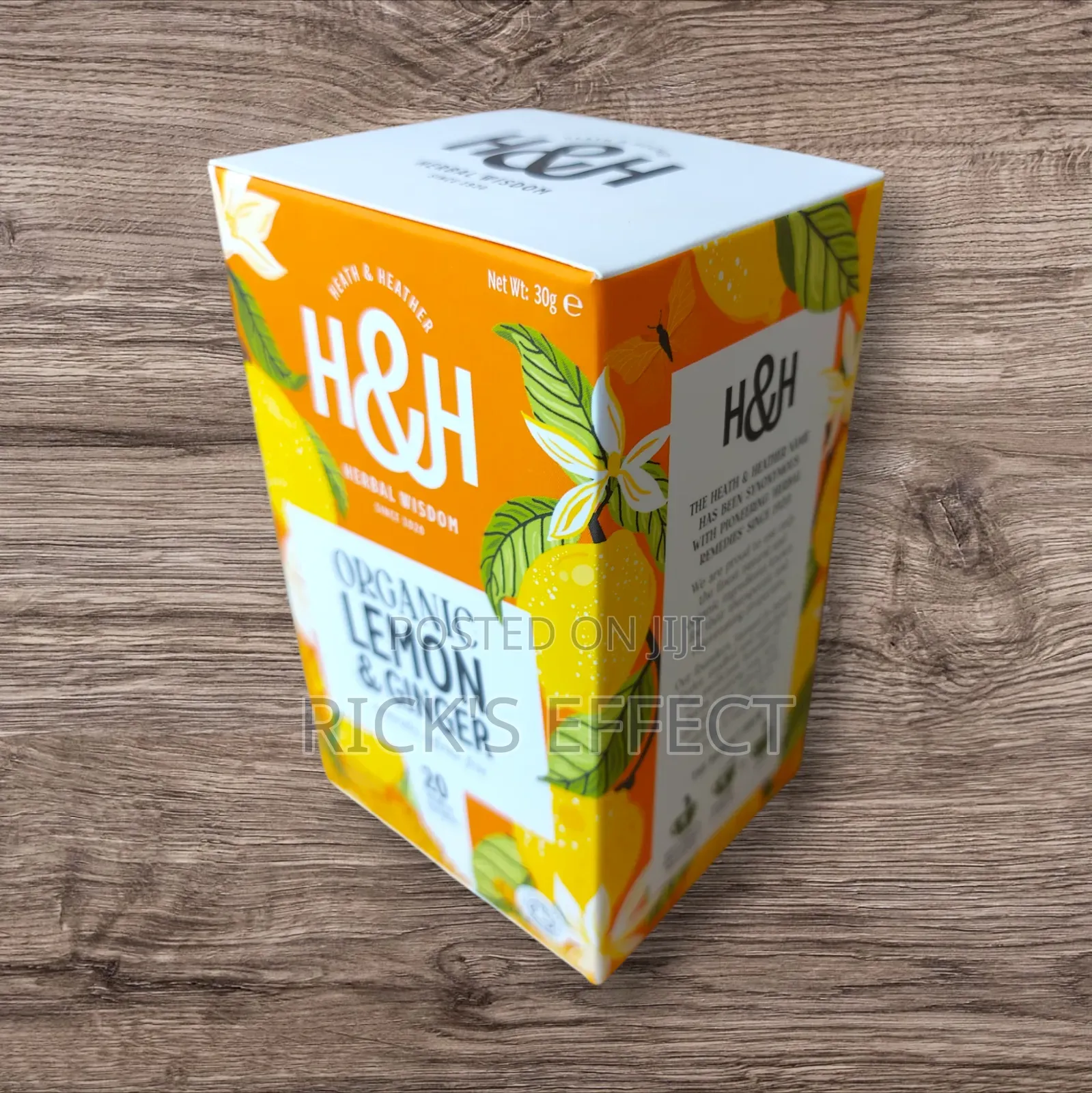 H&H Organic Lemon Ginger 20 Tea Bags