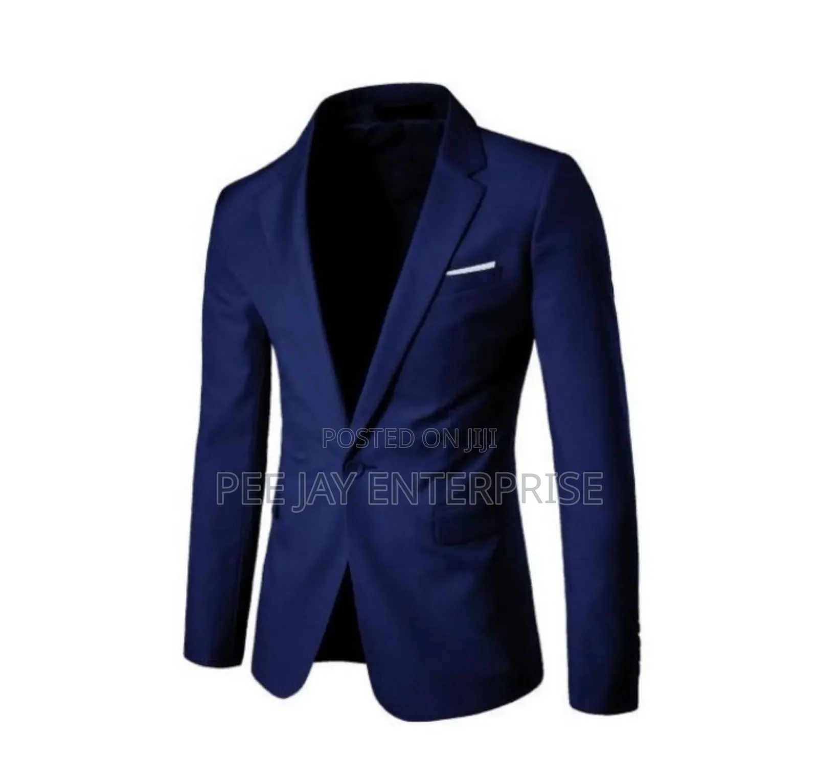 Navy Blue, Slim-Fit, Three-Piece Men's Suit,