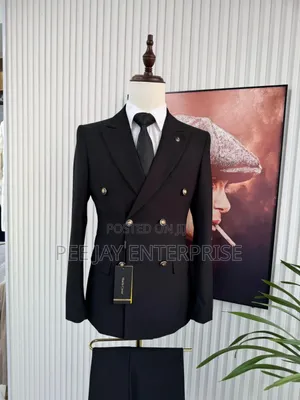 Black Double-Breasted Suit.