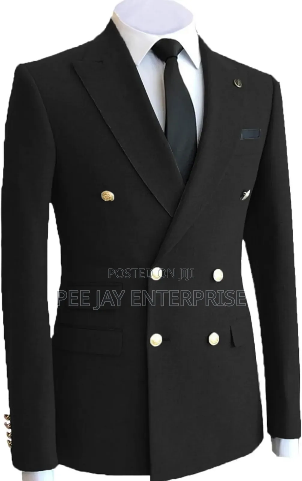 Black Double-Breasted Suit.