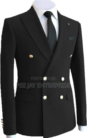 Black Double-Breasted Suit.