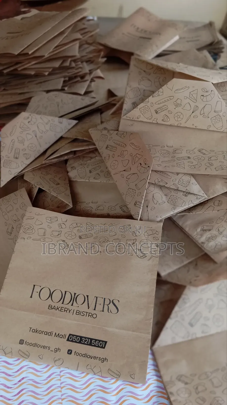 Brown Paper Bag for Food and Sharwama