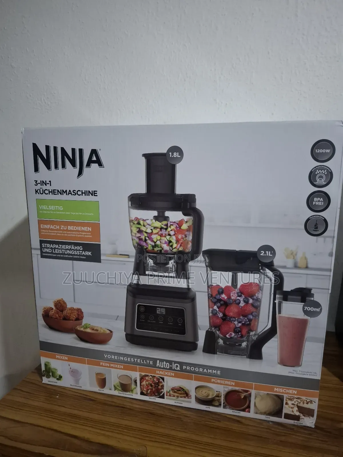 3-in-1 Ninja Auto-Iq Food Processor/Blender/Jug From Germany 