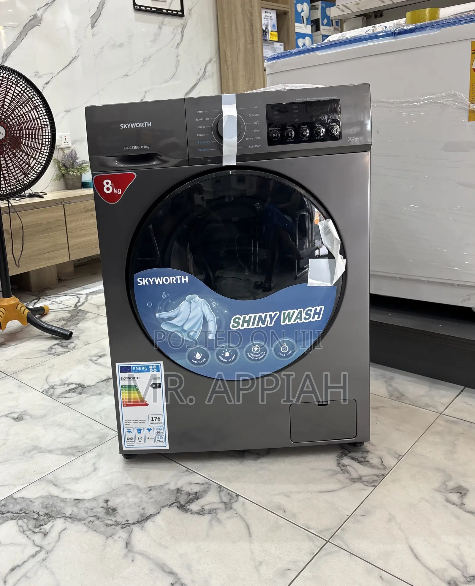High Quality Skyworth 8kg Fully Electric Auto Washing Machine 