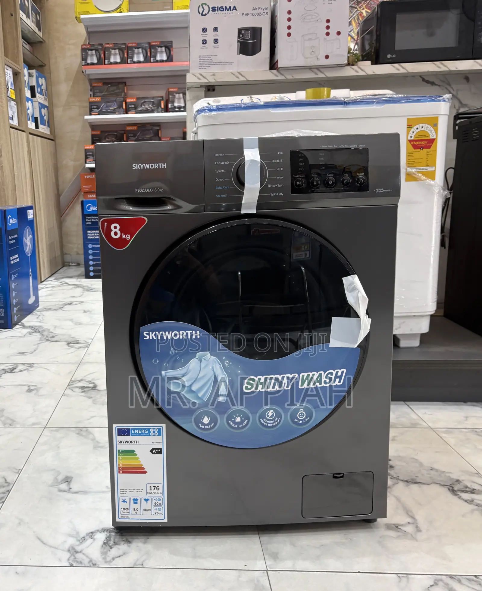 Unique Skyworth 8kg Fully Auto Washing Machine 