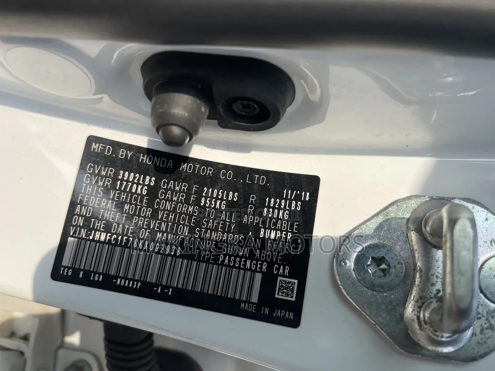 Honda Civic Touring Sedan 2019 White