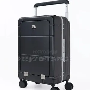 Black Polycarbonate Hardside Carry-on With A Front-opening Compartment