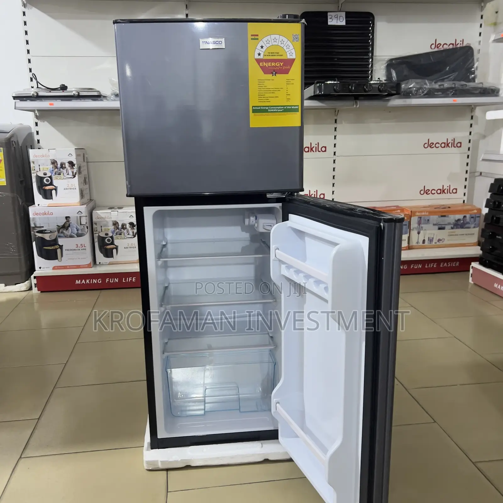 Nasco Nasf2-13fl 112l Double Door Top Freezer Refrigerator
