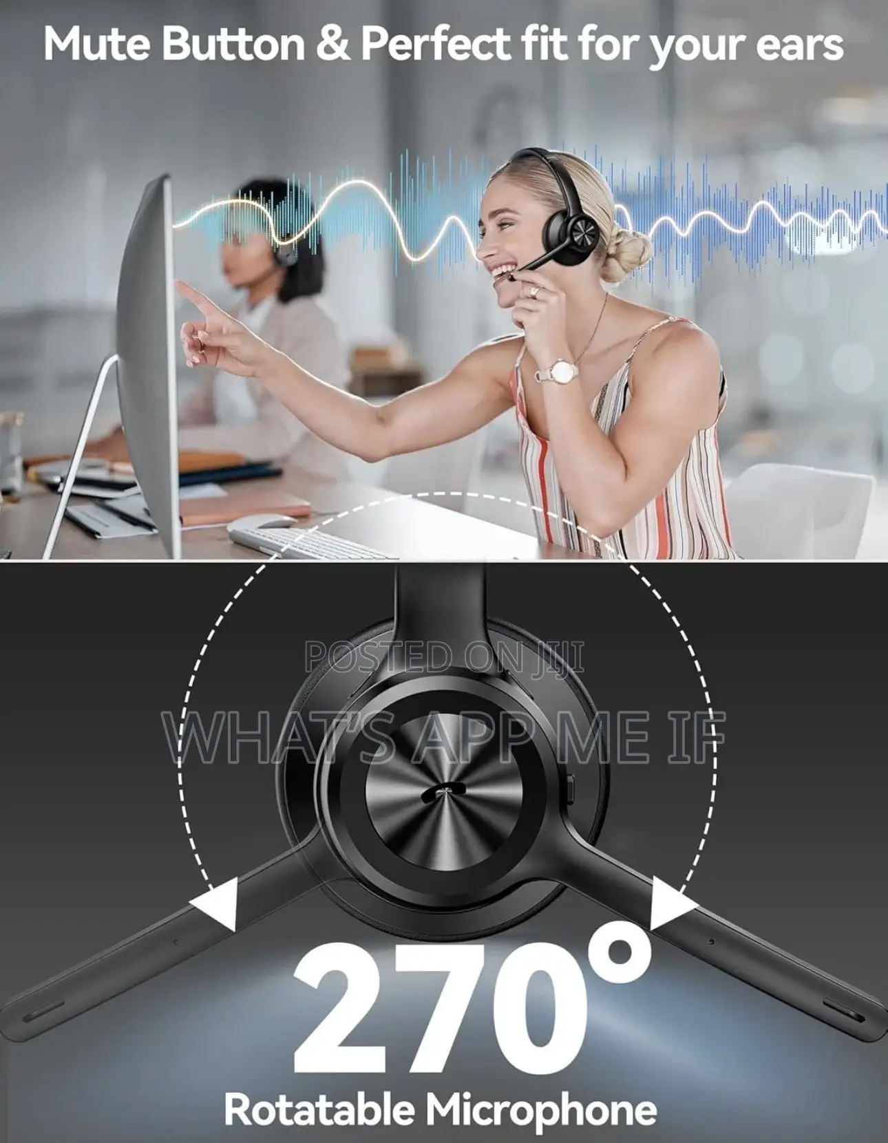 Tecknet Bluetooth Headset Wireless Microphone Noise Canceling, 50h