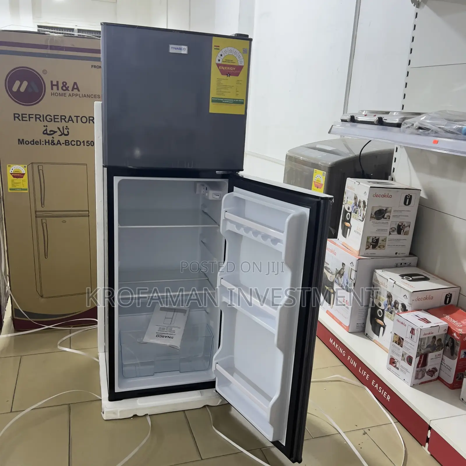 Nasco Nasf2-18fl 158l Double Door Top Freezer Refrigerator