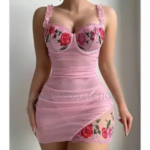 Women’S Embroidered Mesh Lingerie Dress
