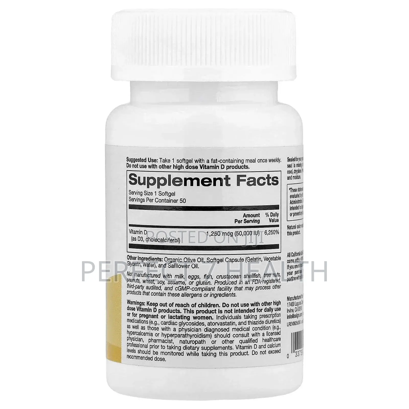 California, Simplyone, Vitamin D3, 1,250 MCG (50,000 Iu), 50 Softgels