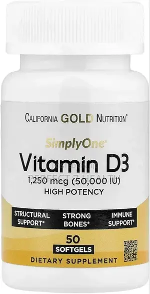 California, Simplyone, Vitamin D3, 1,250 MCG (50,000 Iu), 50 Softgels