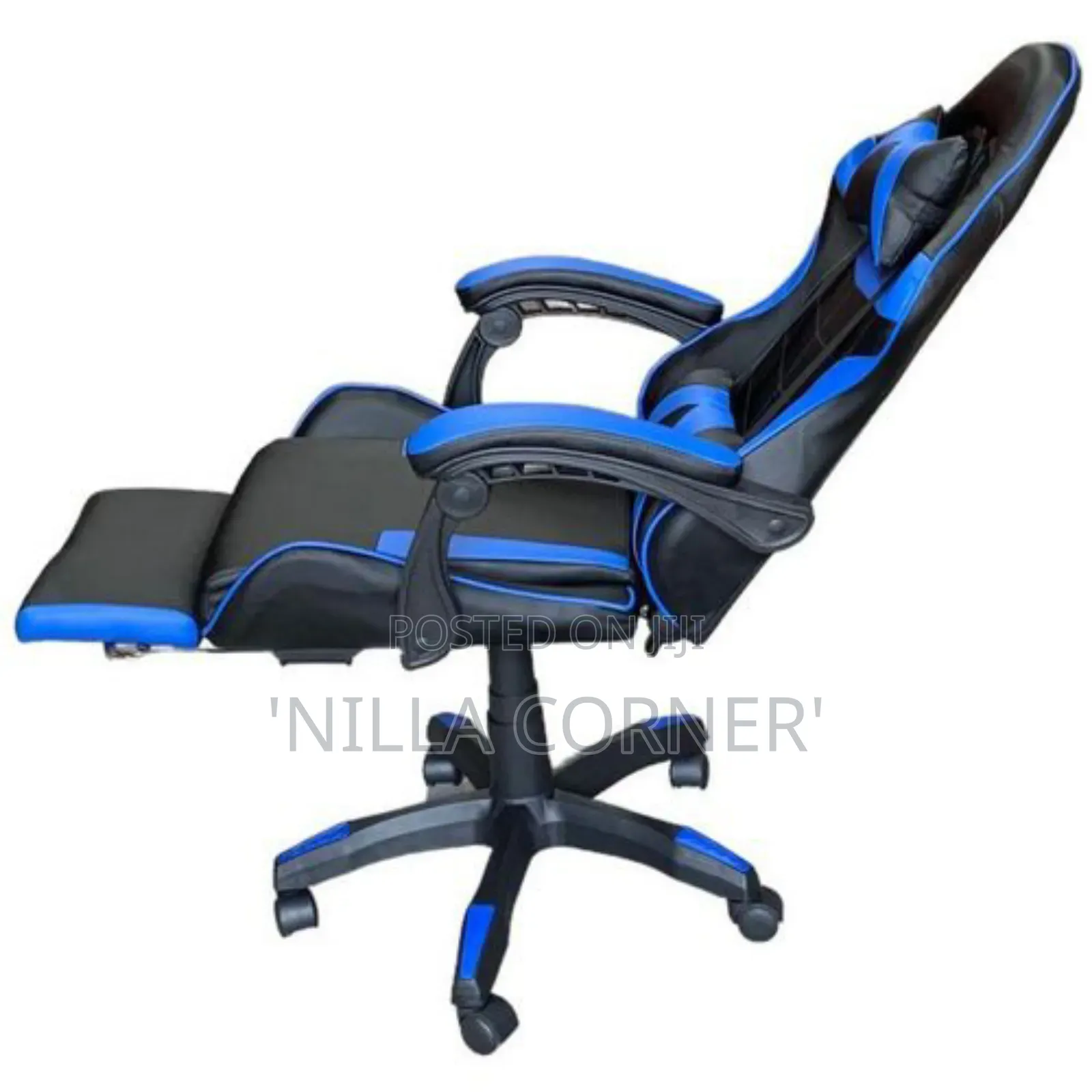 Ergonomic Swivel Chair With Footrest and Back Massaging Cushions.