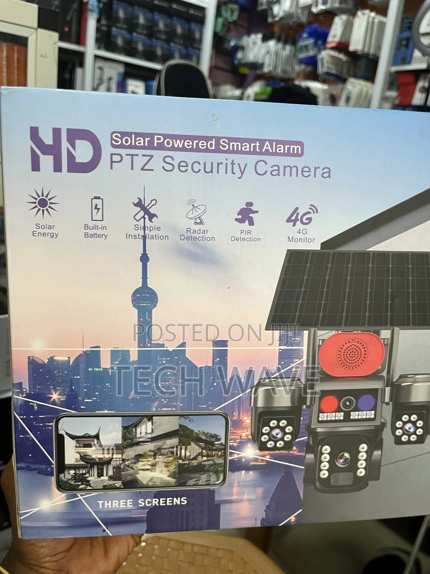 Ptz Solar 3 Lens Cctv Camera Takes Sim