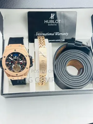 Hublot Men's Luxury Watch Belt Bracelet Gift Set Package Box