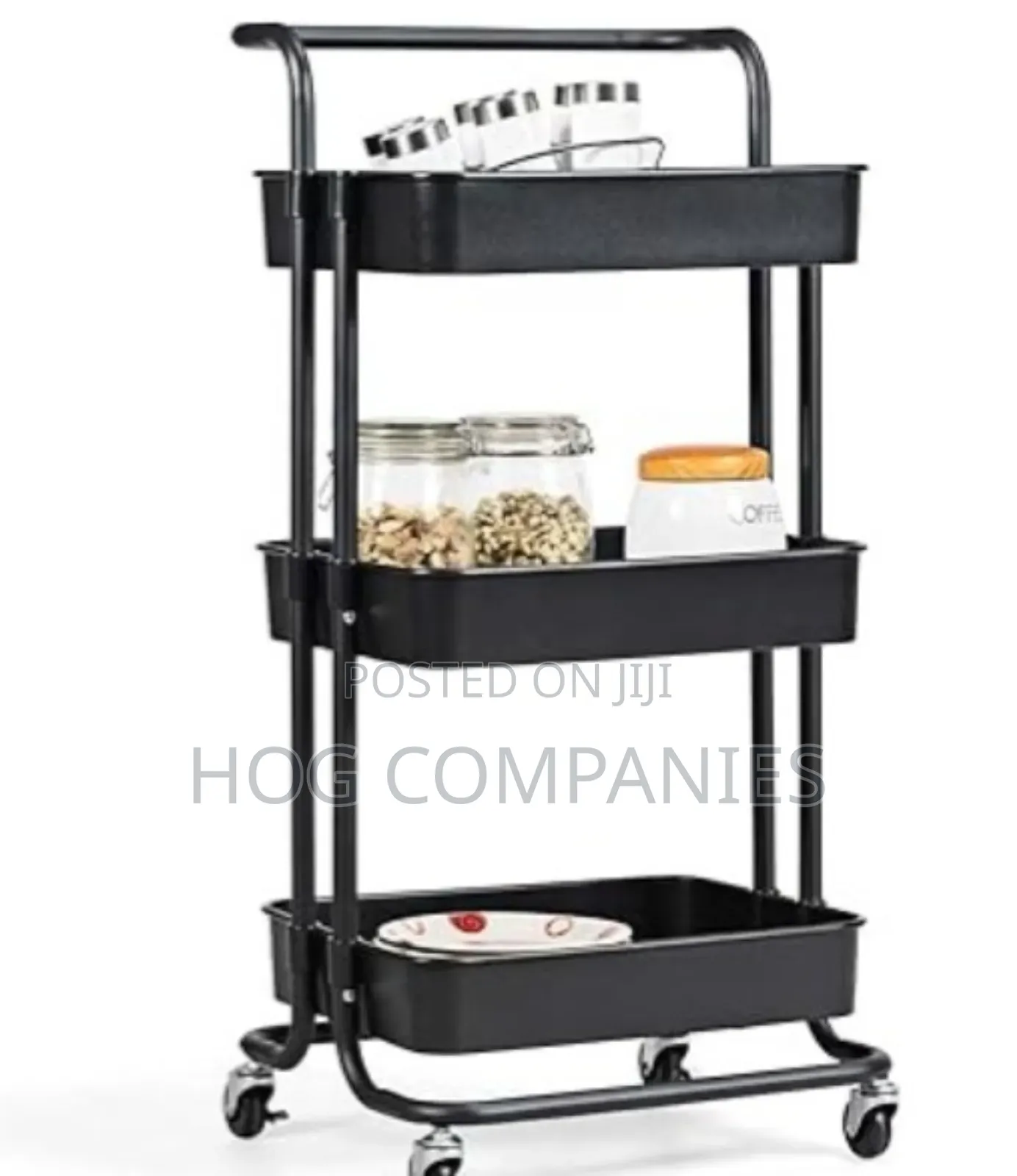 3-Tier Utility Cart, Storage Rolling Cart