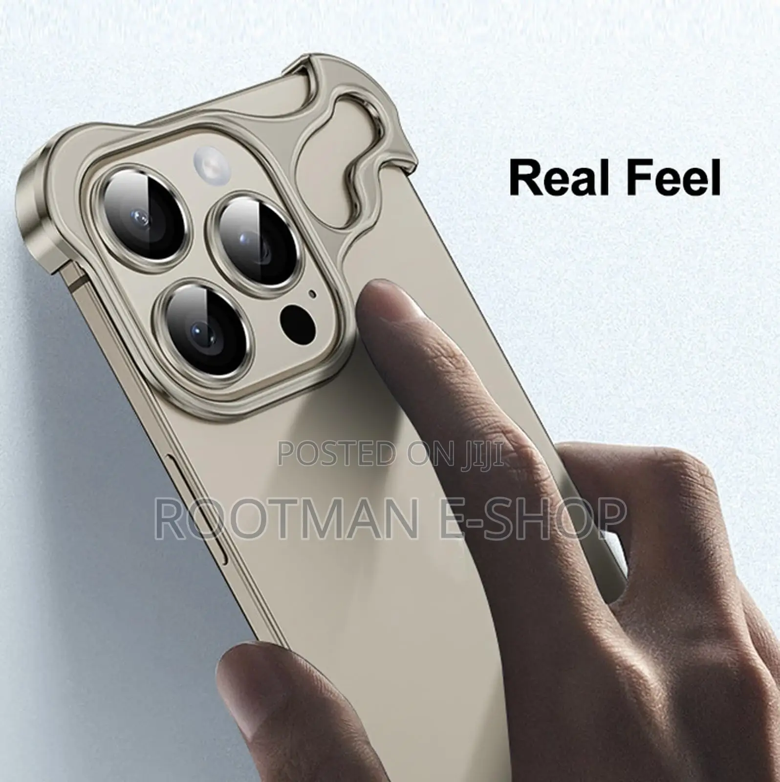 Metal Frameless Case + Lens Protector for iPhone 16 Pro Max 15 14 13