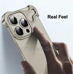 Metal Frameless Case + Lens Protector for iPhone 16 Pro Max 15 14 13