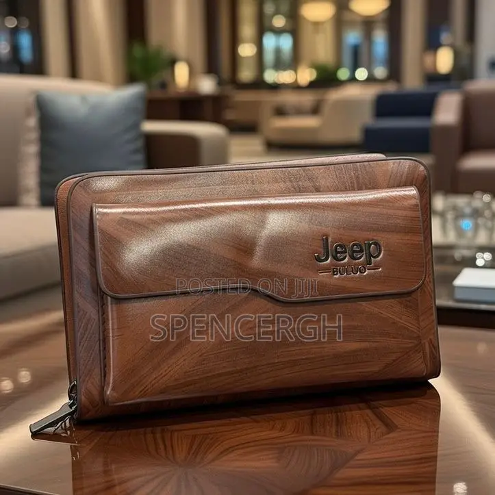 Luxury Leather Clutch Wallet - Genuine Leather, Zip Around Design