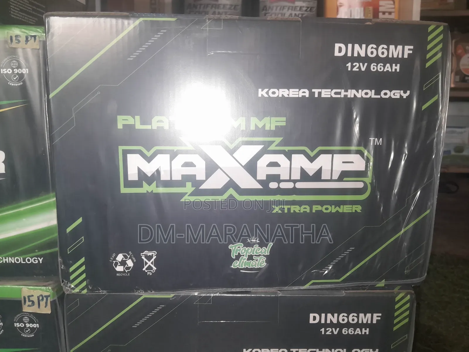 15 Plate 66ah 12v Car Battery