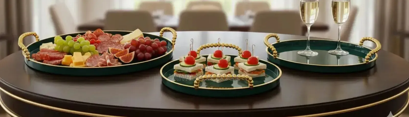 Beautiful 3pcs Plastic Serving Tray