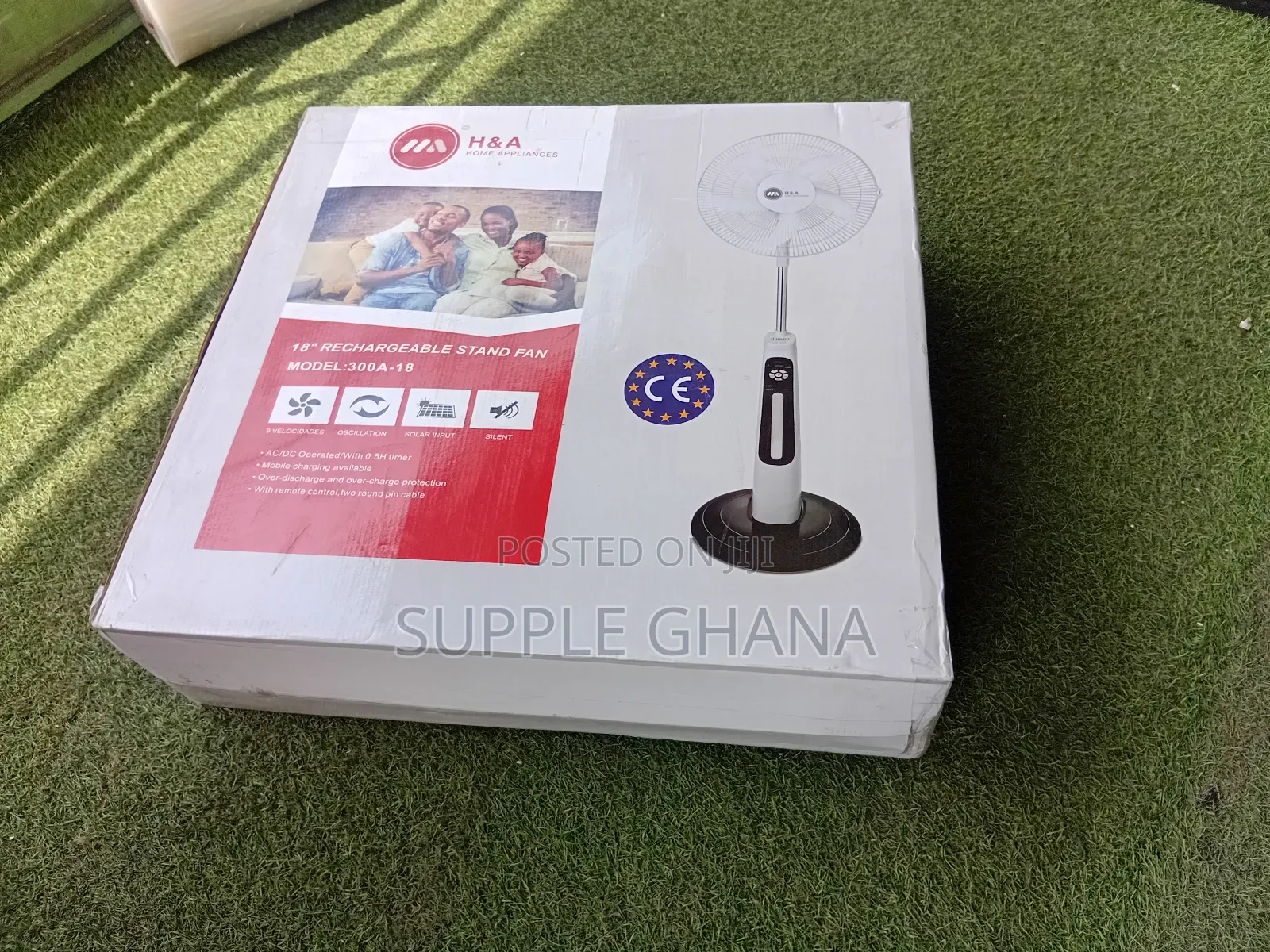 H A18 Portable Rechargeable Stand Fan – Quiet Energy Efficient
