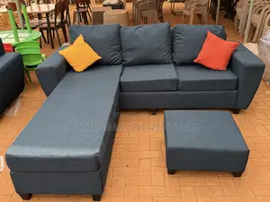 U-shaped Sectional Fabric Sofa Set (With Ottoman)