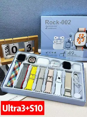 Rock 2 Smartwatch Combo , 2 Watches,2 Airpods, 2 Watch Cases
