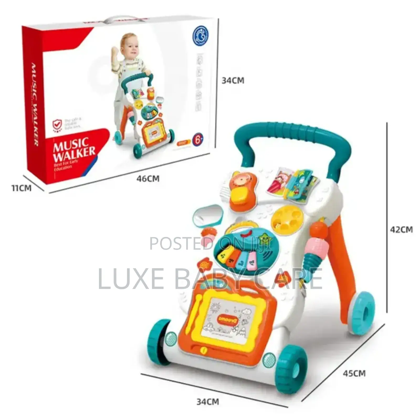 Baby Push Walker Walker With Adjustable Speed 3 in 1 - Multi