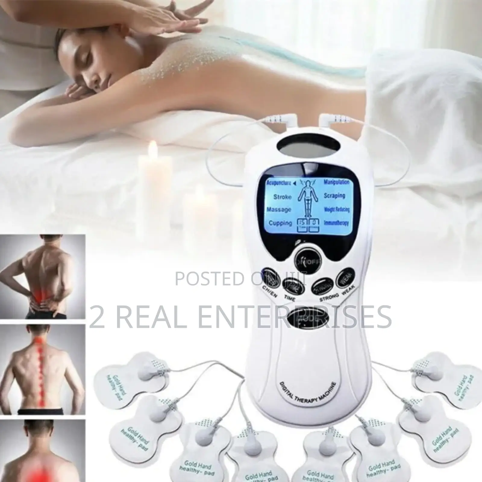 Portable Electronic Pulse Tens Unit With 8 Modes And 8 Pads From Uk